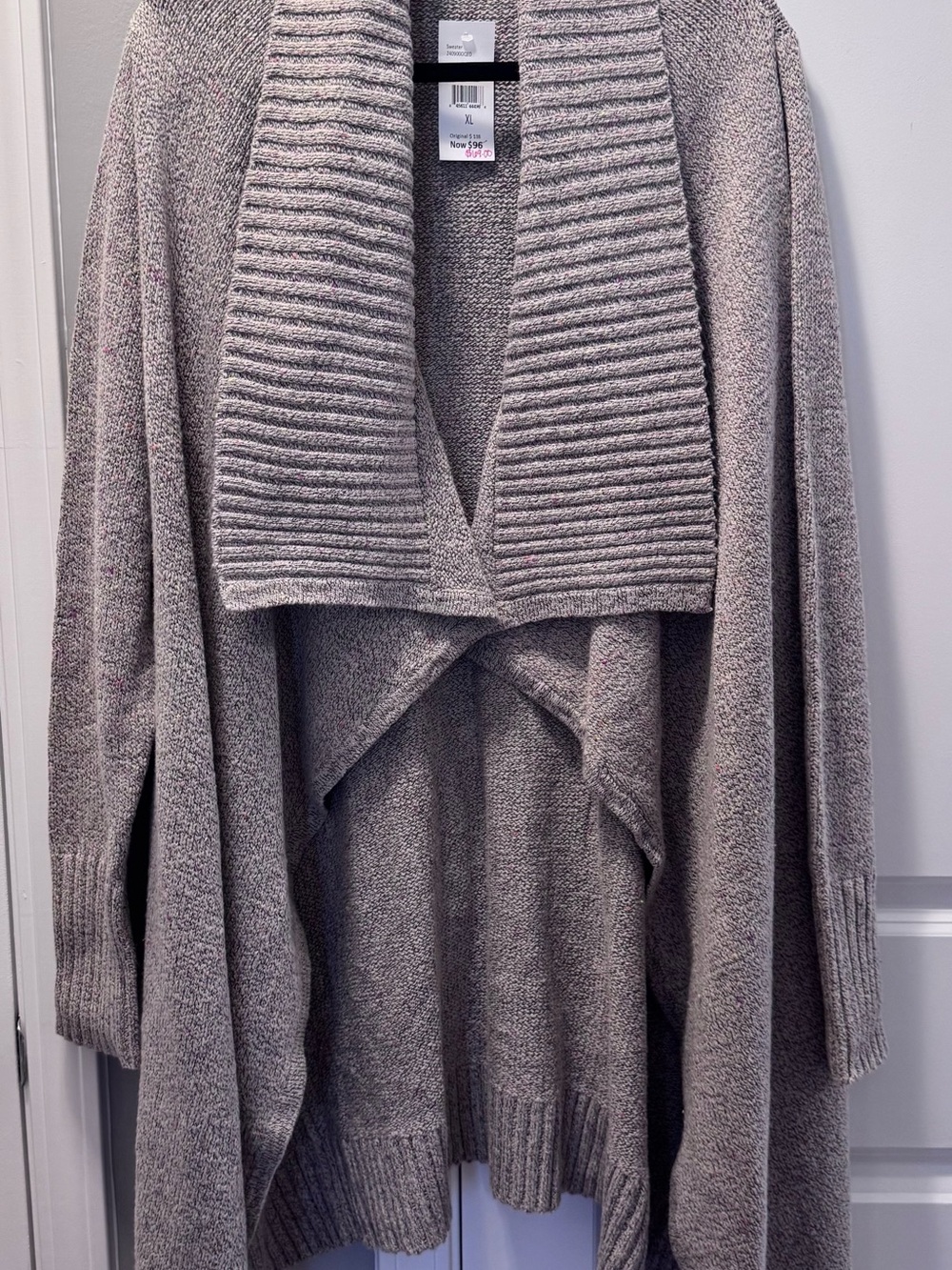 CAbi Open-Front Draped Cardigan - Gray